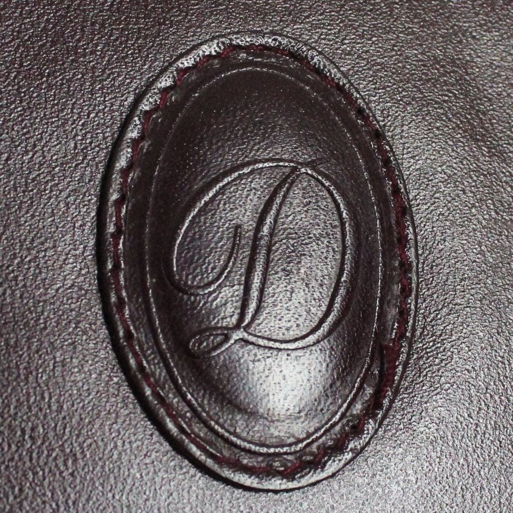 Genuine Leather Italy Adjustable Strap Burgundy Shoulder Bag With Initial D